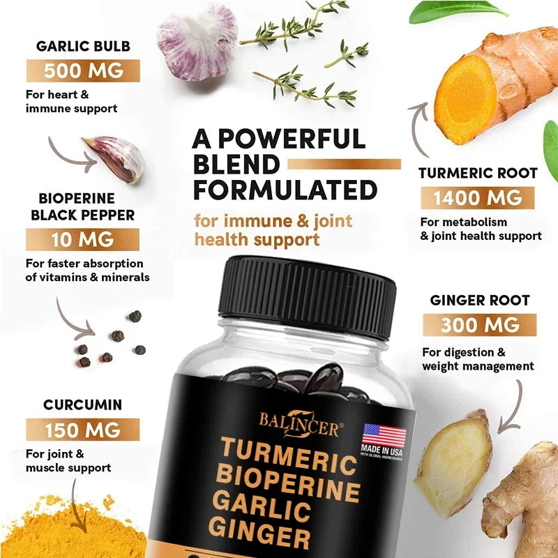 Turmeric, Ginger, Garlic & Black Pepper Capsules