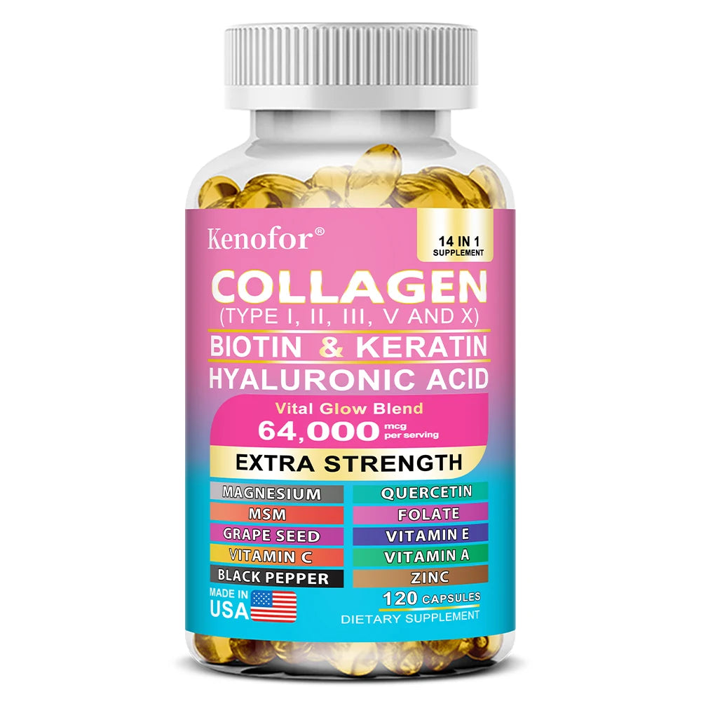 14-in-1 Collagen, Biotin & Keratin Capsules