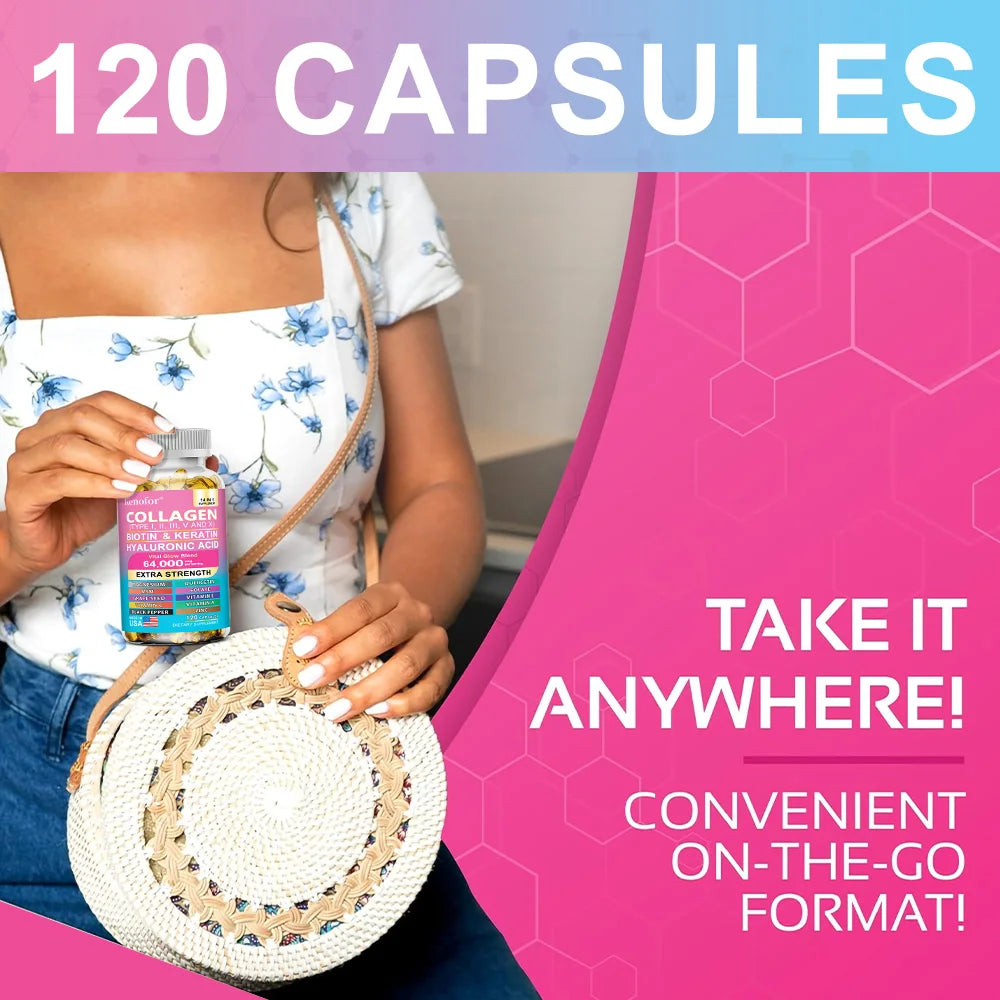 14-in-1 Collagen, Biotin & Keratin Capsules