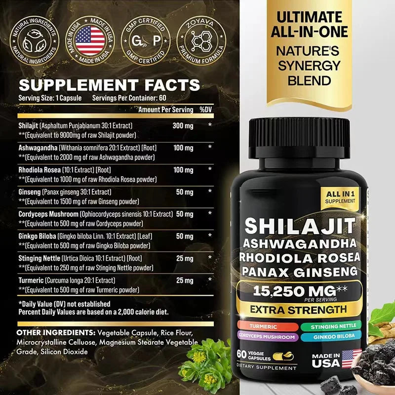 Shilajit, Sea Moss & Ginseng Capsules