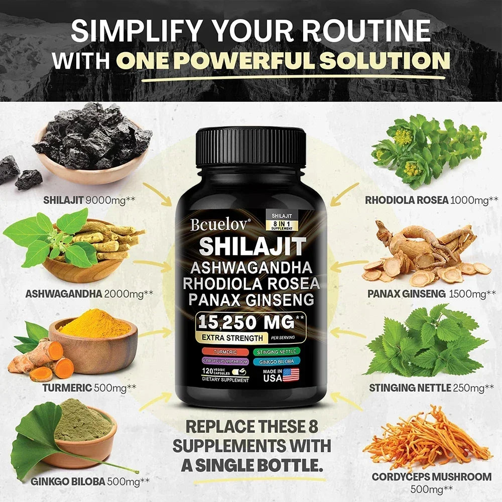 Shilajit 8-in-1 Botanical Blend Capsules