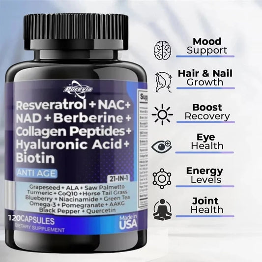 20-in-1 Collagen, NAD+ & Resveratrol Complex Capsules