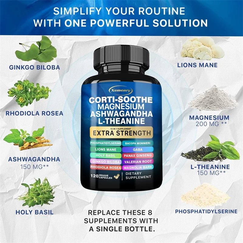 Corti-Soothe Magnesium, Ashwagandha & L-Theanine Capsules