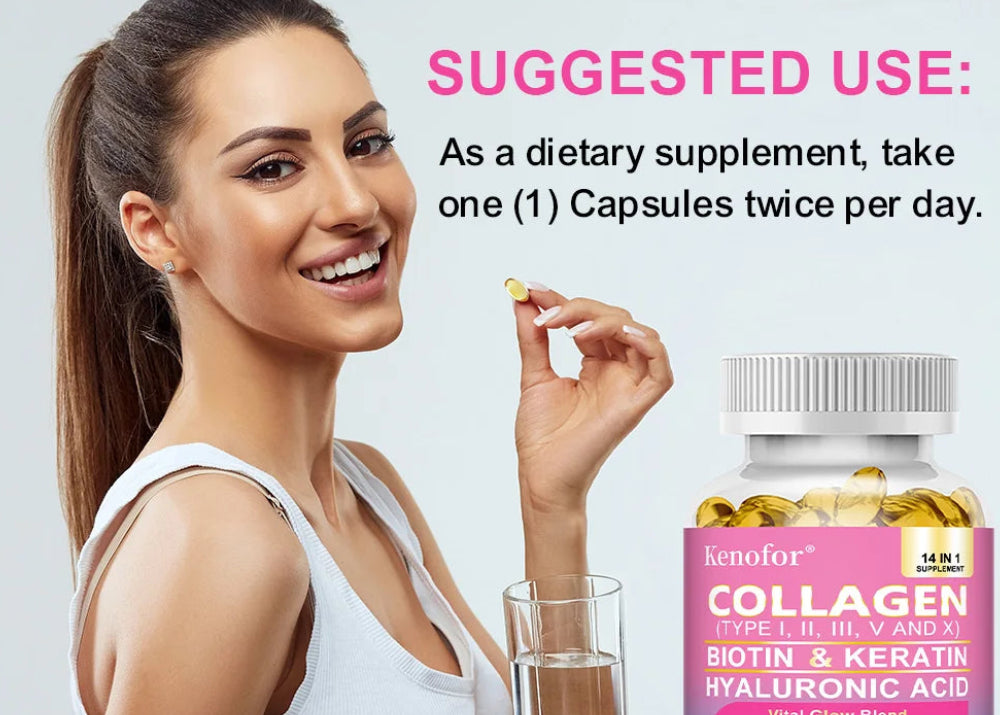 bb’s essentials 120count-1 bottle bb's essentials Collagen Supplements 14-in-1 Collagen, Biotin & Keratin Capsules