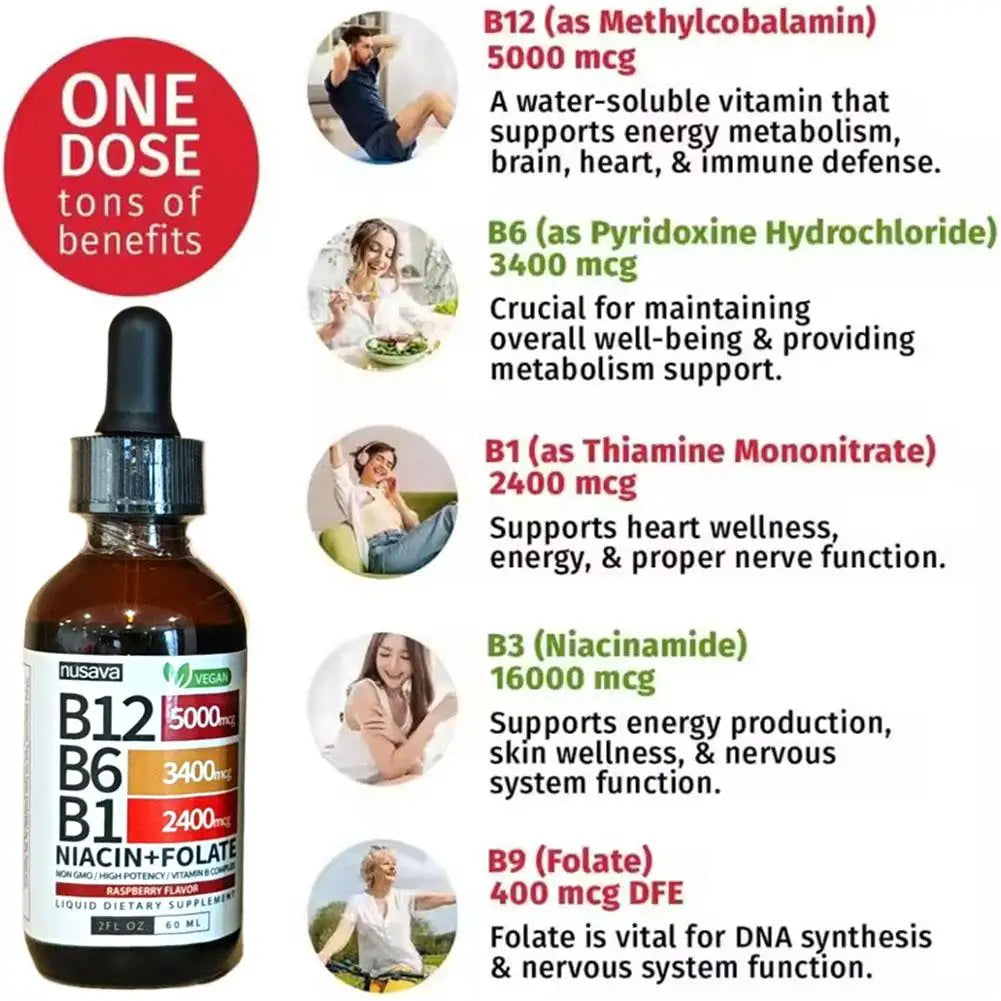 Vitamin B-Complex Liquid Drops – B1, B6 & B12