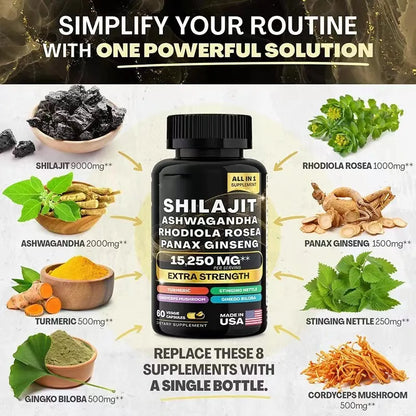 bb’s essentials 1 Bottle bb's essentials Shilajit Supplements Shilajit, Sea Moss & Ginseng Capsules