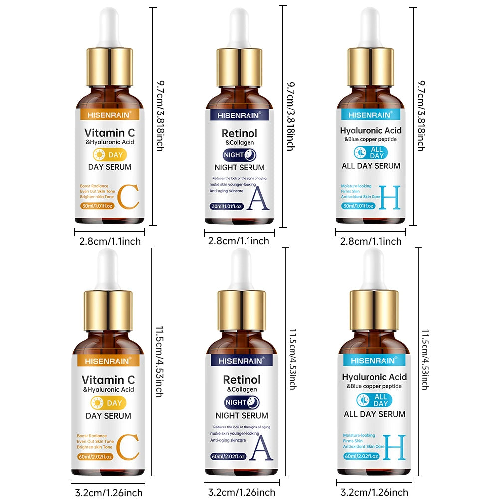 Vitamin C Retinol Hyaluronic Acid Face Serum Set