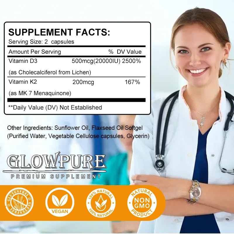 Vitamin D3 + K2 Capsules