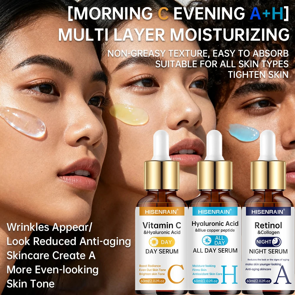 Vitamin C Retinol Hyaluronic Acid Face Serum Set